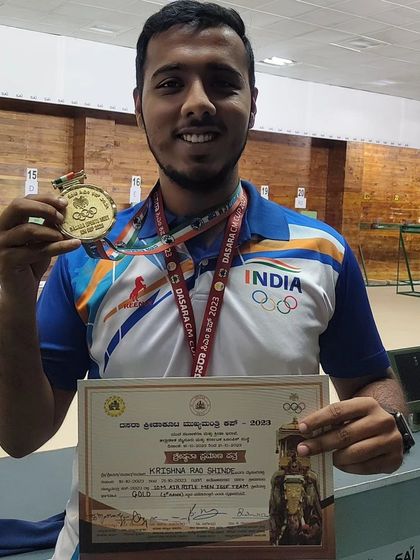 Another look at our gold medalist Krishna Rao Shinde after his win at the Dasara CM Cup.