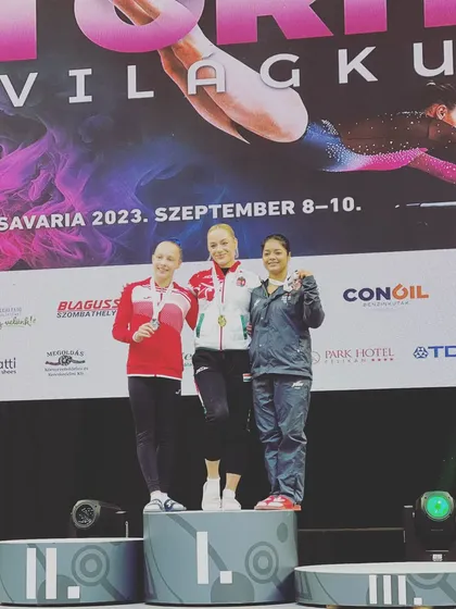 Proud moment for Indian gymnastics. Pranati Nayak on the podium after winning a Bronze medal at the FIG World Challenge Cup. Her hard work and dedication paid off.