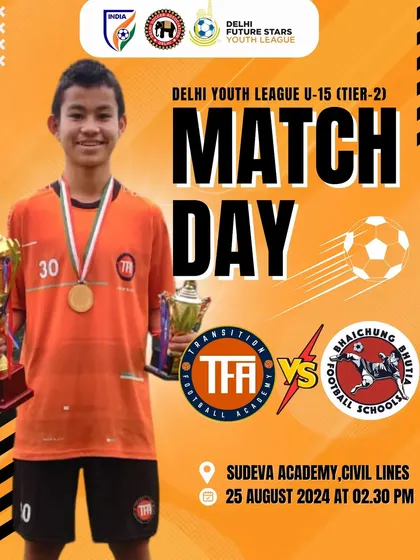 Match day announcement for the U-15 game against BBFS Vedas.