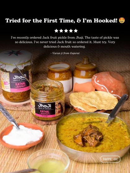 A series of customer reviews for our Kathal ka Achar, with people from Bangalore to Gujarat praising its perfect, mom-made taste.