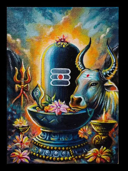 Har Har Mahadev. This acrylic painting of Lord Shiva is a piece that comes straight from my soul. It’s not a commission, but my own personal expression of faith. The vibrant colors and divine energy in this artwork bring a sense of peace to any space.
