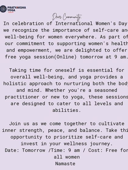 Pratyaksha Yoga - Specialized Yoga Workshops & Programs Announcements & Special Events photo 7