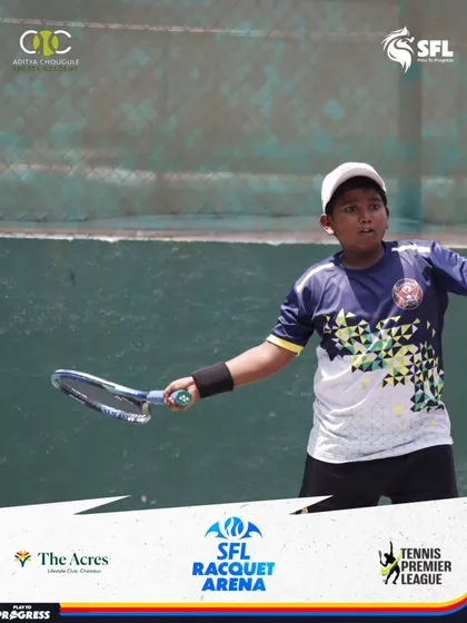 This young athlete shows his competitive side, focused on returning a shot during a heated tournament match at our facility.