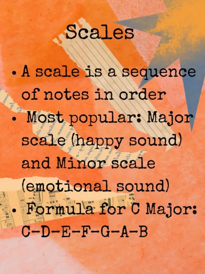 We make music theory for certification simple. This is an example of how we break down core concepts like scales, the building blocks of melodies. Our approach ensures you not only play the notes but also understand the structure behind them.
