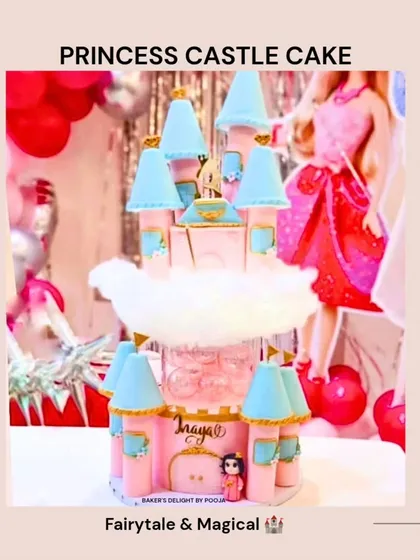 A fairytale princess castle cake, perfect for making magical birthday dreams come true.