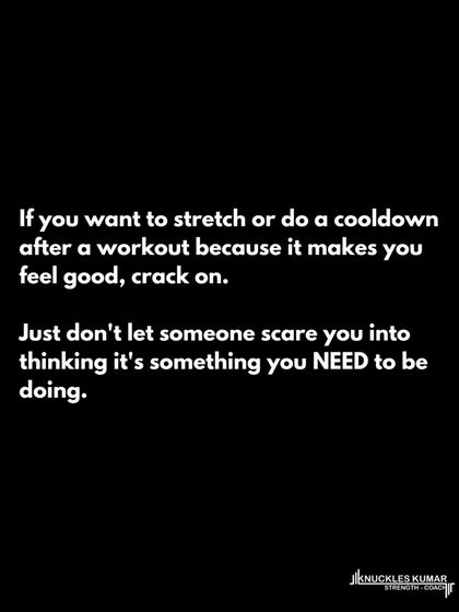 Your warm-up should prepare you for the work ahead, not exhaust you. For most people, a few minutes of light cardio followed by gradually building up the weight on your main lifts is all you need. Post-workout cooldowns and stretching are largely ineffective for recovery or injury prevention.