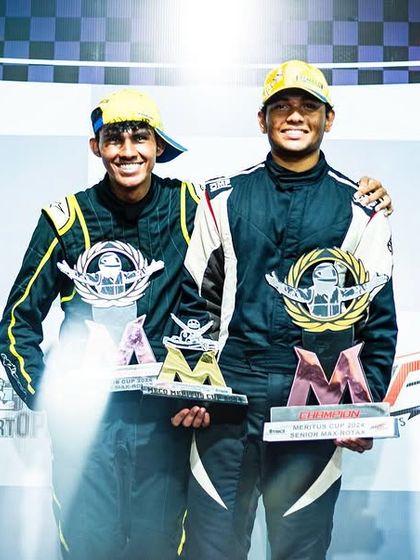 Our drivers holding their trophies high after sealing the Meco Meritus Cup 2024 Championship. This is what we strive for: turning potential into proven success.