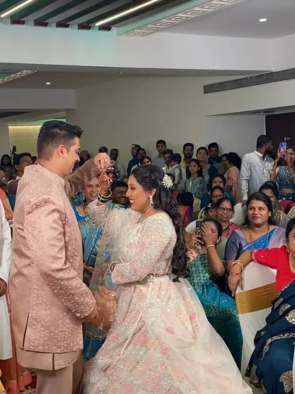 The ring ceremony is just the beginning of the celebrations. This happy couple is ready for a lifetime of dancing together.