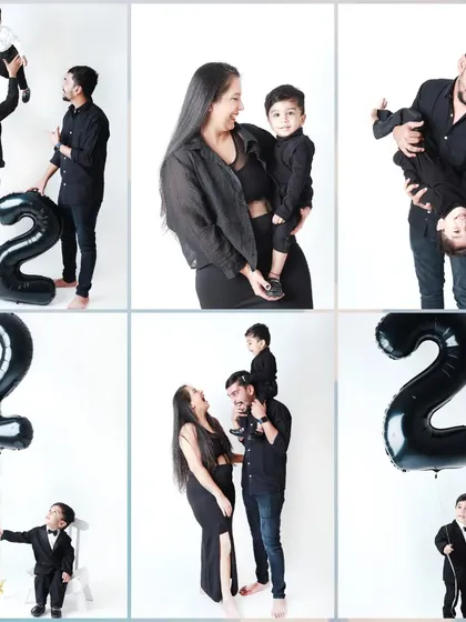 A collage celebrating turning two! This collection of shots shows off all the fun and personality of a toddler's milestone birthday shoot.