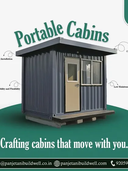 A finished portable guard hut, showcasing its compact and secure design. Our porta cabins are built for quality and reliability, enhancing efficiency and security on construction sites.