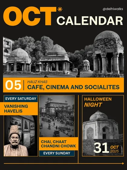 Delhi changes with the seasons, and so do our stories. This is a sample of our monthly calendar, packed with curated walks that let you experience the city's heritage, food, and culture in a new light.