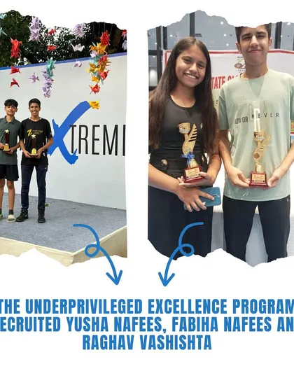 A highlight of 2023 was recruiting Yusha Nafees, Fabiha Nafees, and Raghav Vashishta into our Underprivileged Excellence Program.
