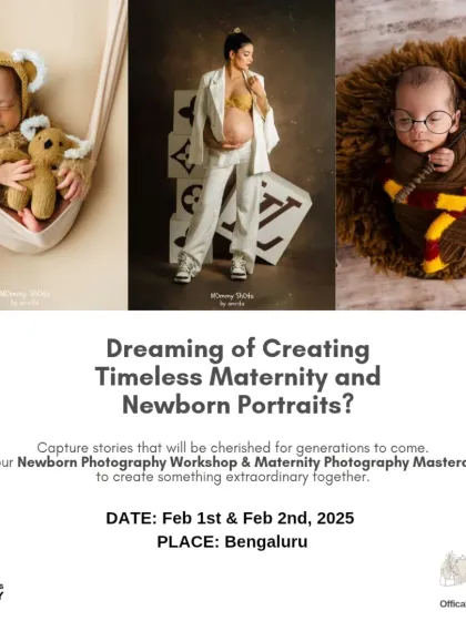 A promotional graphic for the Newborn and Maternity workshop bundle.