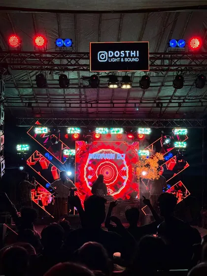 I bring a full production setup to my events. This includes massive LED walls with custom visuals, professional lighting rigs, and a sound system that ensures the music hits hard, no matter the size of the venue.