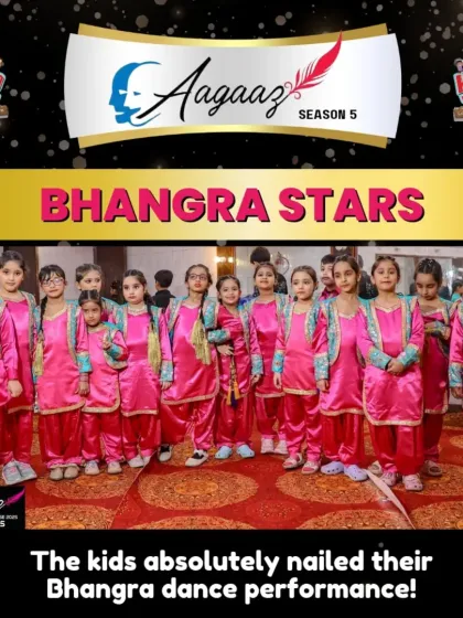 The Bhangra stars of Aagaaz. This group of talented dancers brought incredible energy to the stage with their powerful and festive Punjabi folk dance performance.