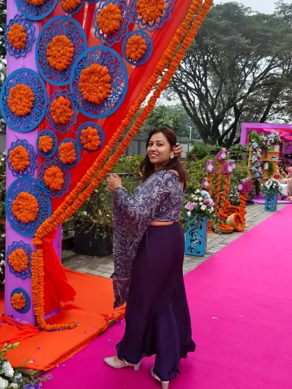 The decor at this Mehendi was incredible, with bright marigolds and intricate details. It's a pleasure to host in such a beautifully curated space.