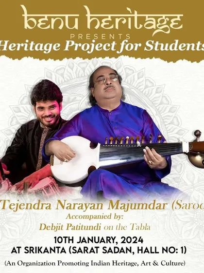 It was a true honour to be invited to perform with the legendary Sarod Maestro Pandit Tejendra Narayan Majumdar ji at this morning concert for students.