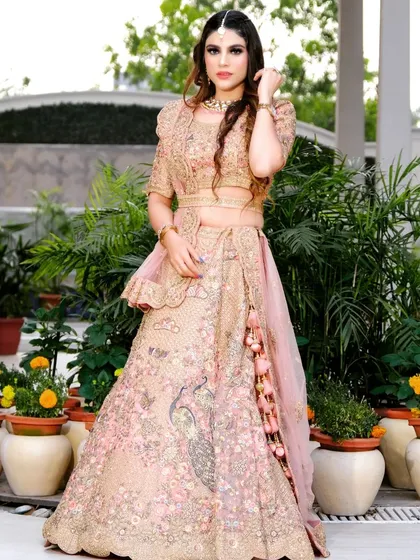 The perfect blend of modern style and traditional embroidery, this lehenga is a favorite for a reason.