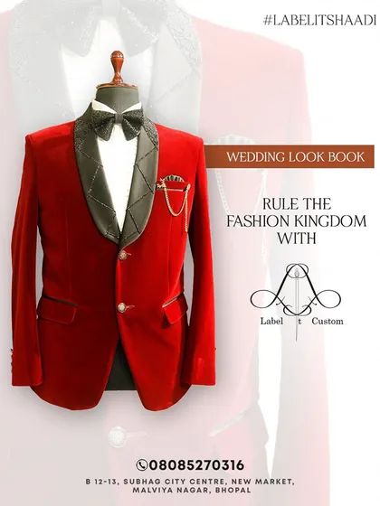 Rule the fashion kingdom with this stunning red velvet tuxedo jacket. A bold and powerful look for a wedding reception or a glamorous event.