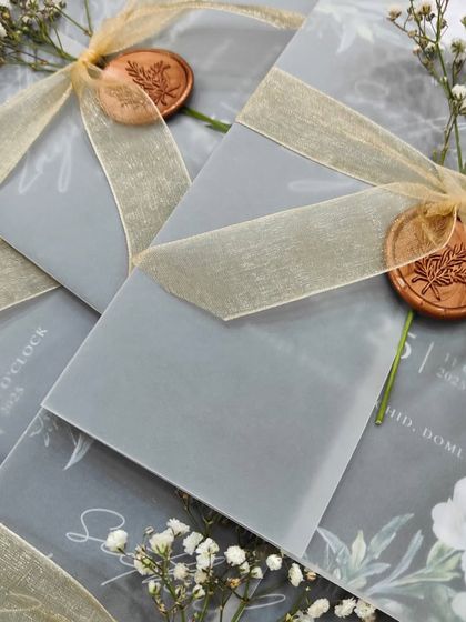 House Of Cards - Special Occasion Invitations Modern Elegance: Vellum, Pastels & Wax Seals photo 15