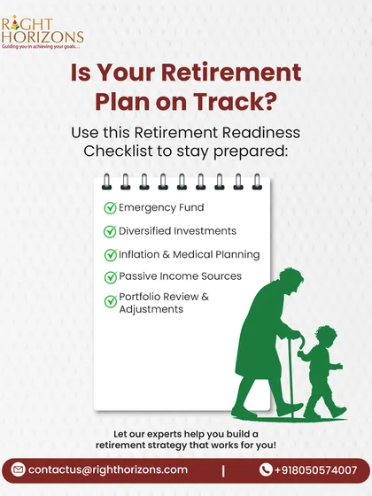 A retirement readiness checklist to help you stay prepared for your golden years. The list covers essential points like maintaining an emergency fund, diversifying investments, planning for inflation, and creating passive income sources.