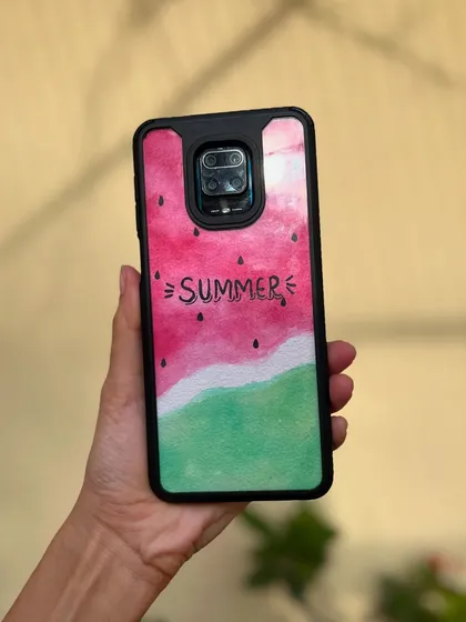 A fun, summery phone case insert with a watercolor watermelon design. It's an easy and affordable way to switch up your phone's look and carry a piece of handmade art with you.