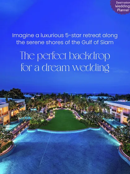 Imagine a luxurious 5-star retreat along the serene shores of the Gulf of Siam. This is the perfect backdrop for a dream wedding in Thailand.