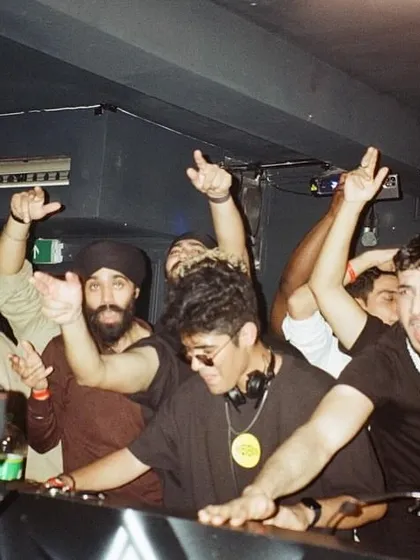 The view from the decks, with the crowd and the crew going off. It's a team effort to create a wicked vibe.