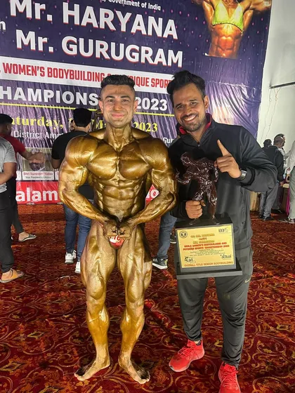 Champion of Champions at Mr. Haryana 2023. My athlete Gaurav executed the plan perfectly. We give our best, and we get the best.