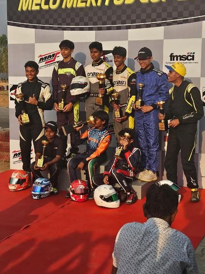 The winners of the Meco Meritus Cup on the podium.