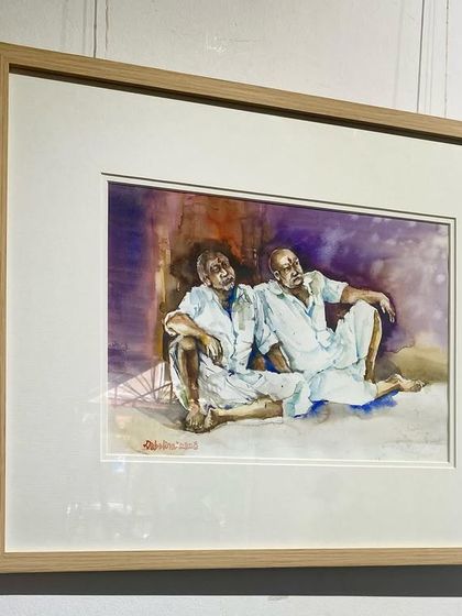 The framed version of my painting 'In Leisure'. Seeing a piece framed and ready for a new home is always a satisfying final step in the creative process.