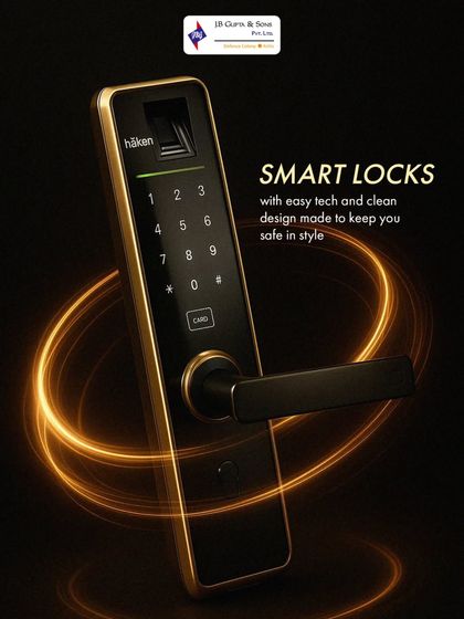 Your door deserves more than just a key. This Häken smart lock brings together intuitive technology and a timeless black and gold design, offering security that keeps your home safe in style.