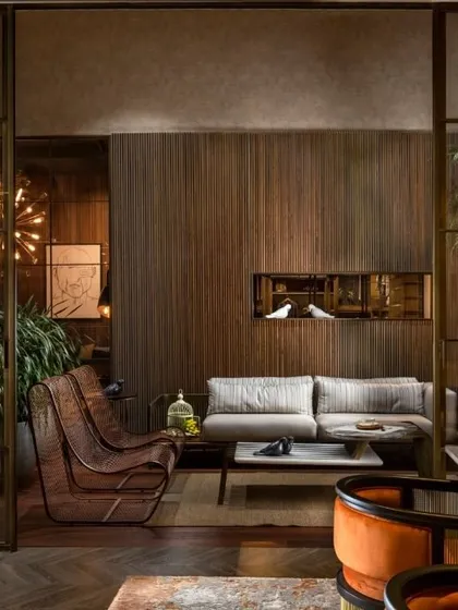 Inspired by biophilia, the love for nature, this setting connects the built environment with the natural world. We used organic materials like wood and stone, paired with natural lighting and greenery, to create an outdoor furniture collection that promotes well-being.
