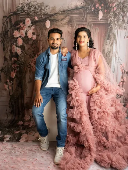 Combining glam and casual styles, this shot shows how your partner can join in even when you're in a full gown. It creates a lovely contrast and captures your individual personalities.