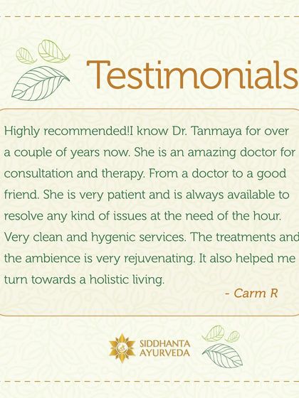 Siddhanta Ayurveda - Detox, Stress Relief & Rejuvenation Patient Stories & Testimonials photo 3