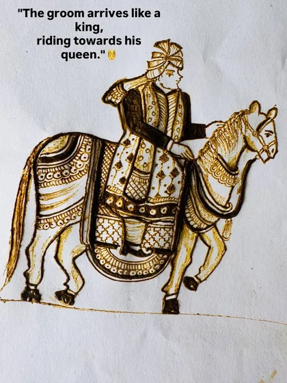 The final artwork of the groom on his horse. This step-by-step process is what I teach in my classes to make figurative work easy to learn for everyone.