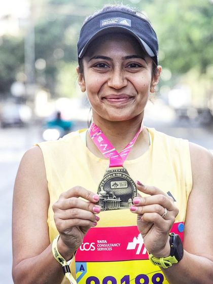 That post-race glow after the TCS10K. This medal represents more than just a run; it's a story of overcoming personal adversity and finding strength when it mattered most.
