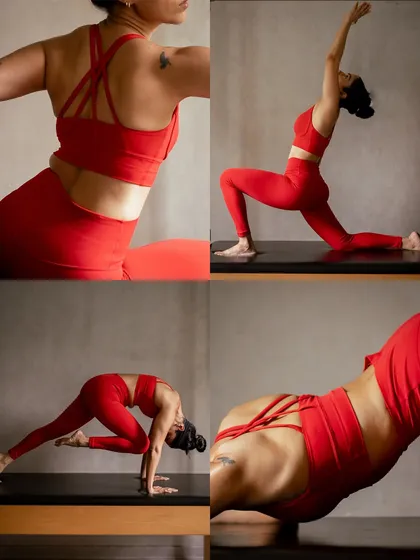 This is the beauty of a vinyasa flow. We move through a series of connected asanas, like this sequence featuring a Low Lunge, a powerful core-engaging pose, and a deep backbend, to build heat and improve flexibility.
