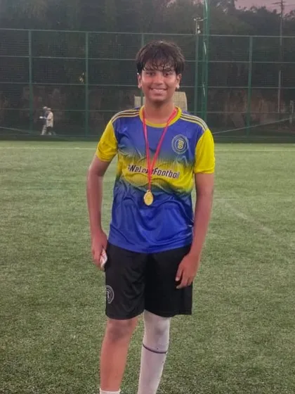 A proud Player of the Month from one of our older age groups, recognized for his leadership.
