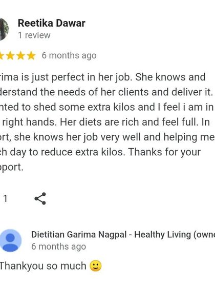 This client review emphasizes how I understand and deliver on the specific needs of each person. My diets are designed to be rich and make you feel full while you reduce extra kilos.