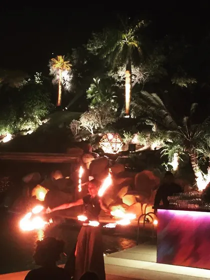 A shot from a wedding fire show in Vasant Kunj, Delhi. Here, one of my artists performs a mesmerizing fire fan dance, creating an elegant yet powerful spectacle that made the celebration truly one of a kind.