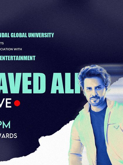 The official event poster for Javed Ali's live concert at O.P. Jindal Global University, produced in association with us.