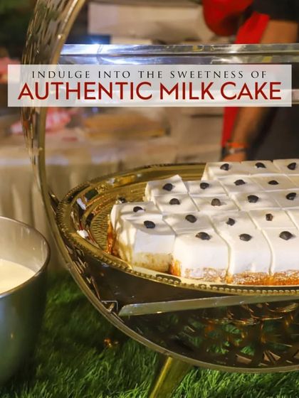 Indulge in the sweetness of authentic Milk Cake. This classic Indian sweet is rich, moist, and utterly delicious, served in perfectly cut squares for easy enjoyment.