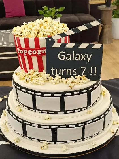 Go big or go home. We created this massive three-tier cinema-themed cake for WeWork Galaxy's 7th anniversary. It's a perfect example of how we can bring any creative concept to life for your major office milestones.
