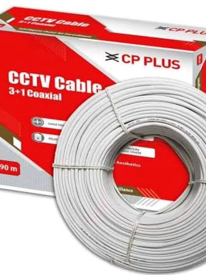 The quality of the cable is just as important as the camera. I use high-grade 3+1 coaxial cable from CP Plus to ensure a stable and clear video signal for your surveillance system.