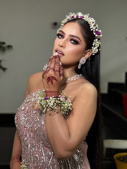 A beautiful and confident pose from the model, showcasing the versatility of this glamorous look.