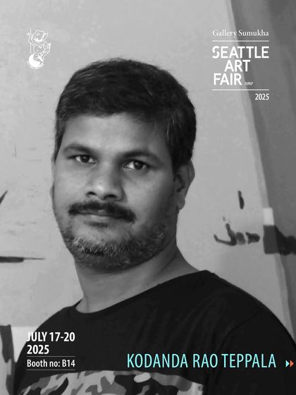 The artist announcement for Kodanda Rao Teppala, highlighting his focus on simplicity and the profound sense of being.