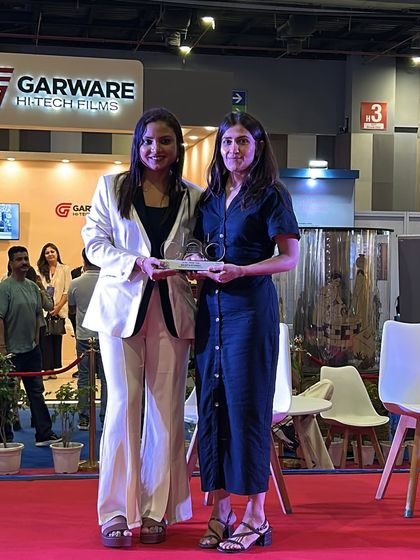 Receiving an award at the D'arc Build panel. It was meaningful to share my perspective as a business owner and leader in an industry where women are carving their space.