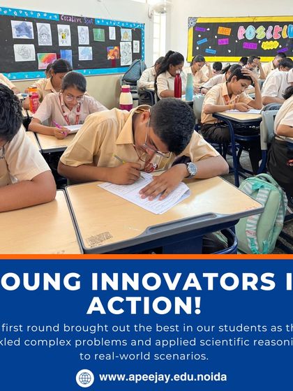 Our young innovators in action during the first round of the CBSE Science Challenge, where they tackled complex problems with applied scientific reasoning.