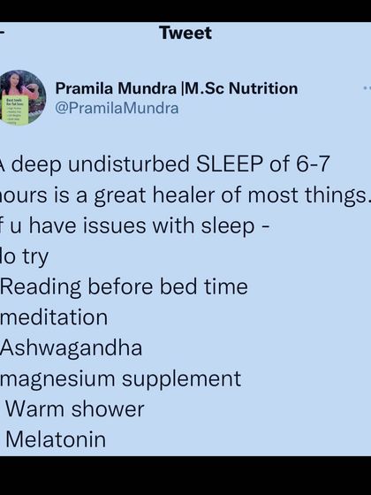 A deep, undisturbed sleep of 7-8 hours is a great healer. If you struggle with sleep, I suggest simple habits like reading before bed, meditation, or trying natural aids like magnesium or Ashwagandha.